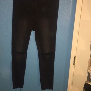 H&M High Waisted Ripped Knee Skinny Jeans